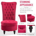 Retro High Back Armless Royal Accent Chair Upholstered Tufted Seat for Living Room