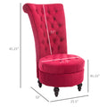 Retro High Back Armless Royal Accent Chair Upholstered Tufted Seat for Living Room