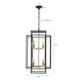 8 Lights Black & Gold Lantern Tiered Chandelier, Industrial Farmhouse Chandelier - No Bulbs Unavailable Platform- Temu