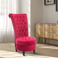 Retro High Back Armless Royal Accent Chair Upholstered Tufted Seat for Living Room